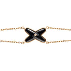 GlowJEUX BRACELET ONYX PINK GOLD 1 DIAMOND