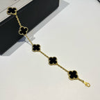 GlowCLOVER  5 MOTIFS BLACK ONYX BRACELET