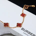 GlowCLOVER 5 MOTIFS RED AGATE  BRACELET