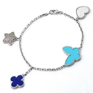 GlowLUCKY SPRING SILVER BRACELET 4 MOTIF