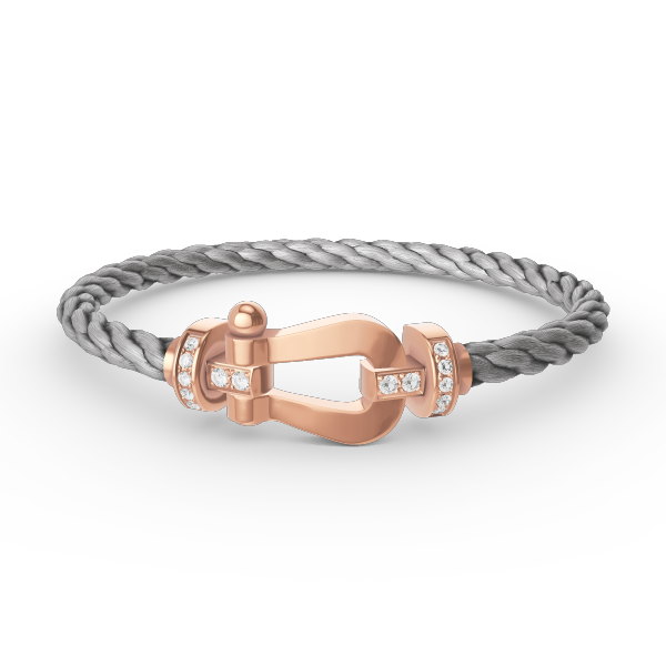 GlowFORCE LARGE HORSESHOE HALF DIAMOND BRACELET ROSE GOLD