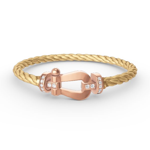 GlowFORCE LARGE HORSESHOE HALF DIAMOND BRACELET ROSE GOLD