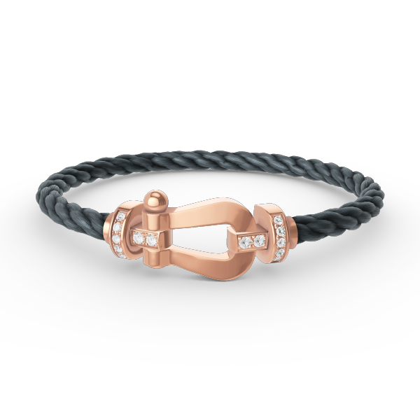 GlowFORCE LARGE HORSESHOE HALF DIAMOND BRACELET ROSE GOLD