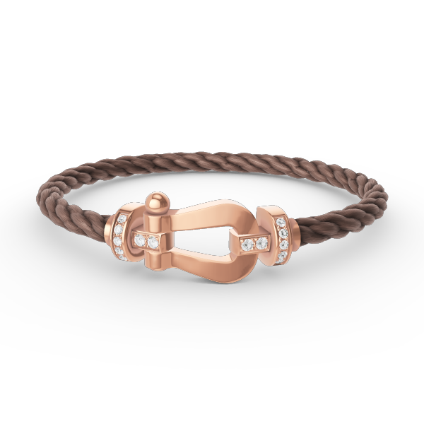 GlowFORCE LARGE HORSESHOE HALF DIAMOND BRACELET ROSE GOLD
