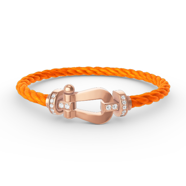 GlowFORCE LARGE HORSESHOE HALF DIAMOND BRACELET ROSE GOLD