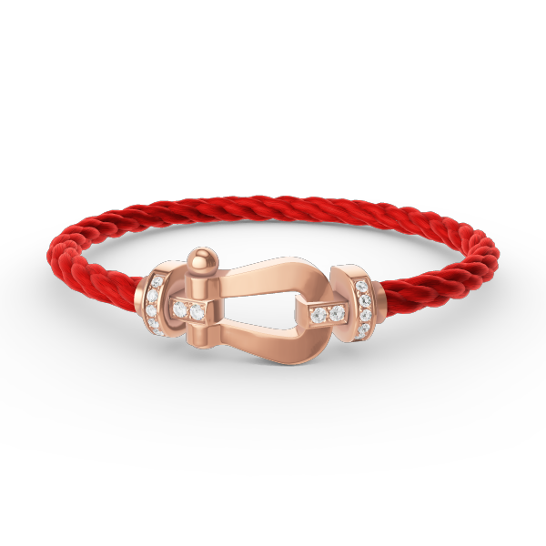 GlowFORCE LARGE HORSESHOE HALF DIAMOND BRACELET ROSE GOLD