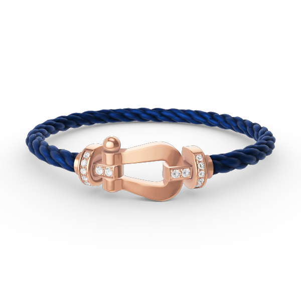GlowFORCE LARGE HORSESHOE HALF DIAMOND BRACELET ROSE GOLD