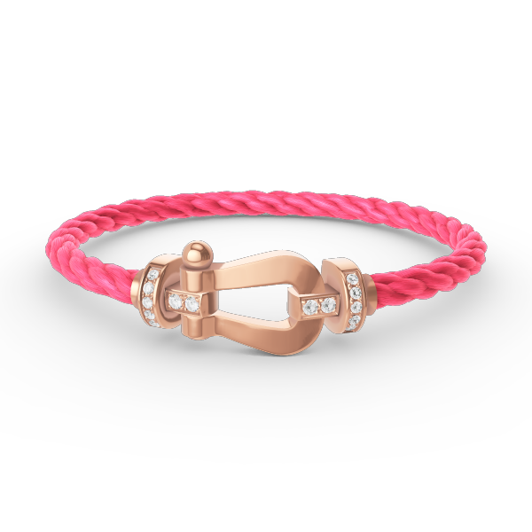 GlowFORCE LARGE HORSESHOE HALF DIAMOND BRACELET ROSE GOLD