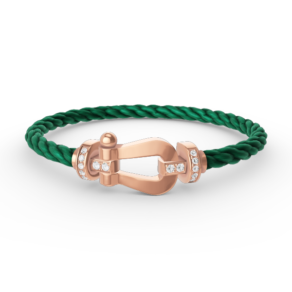 GlowFORCE LARGE HORSESHOE HALF DIAMOND BRACELET ROSE GOLD