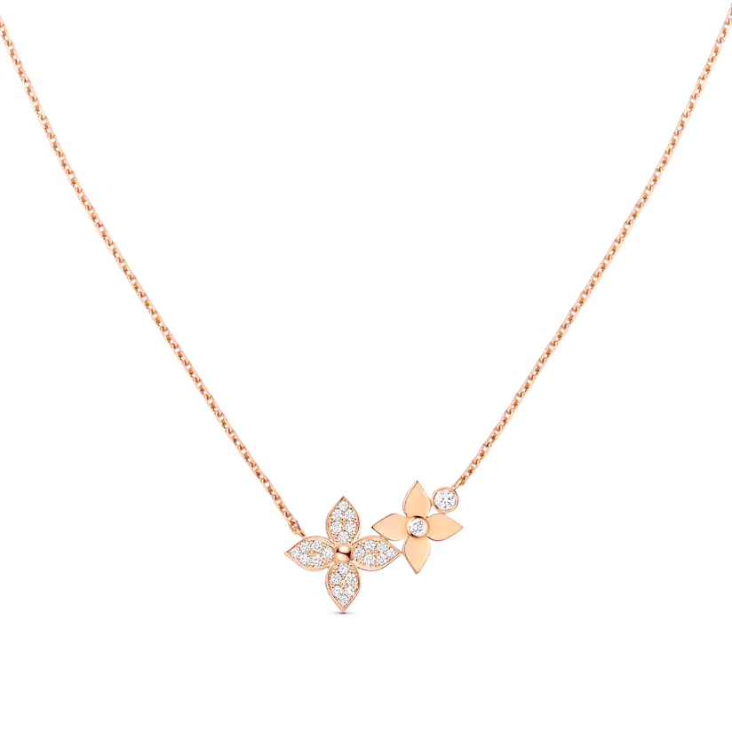 GlowSTAR BLOSSOM NECKLACE PINK GOLD DIAMONDS
