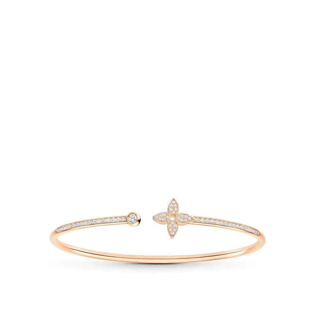 GlowIDYLLE PINK GOLD OPEN BRACELET DIAMOND PAVED