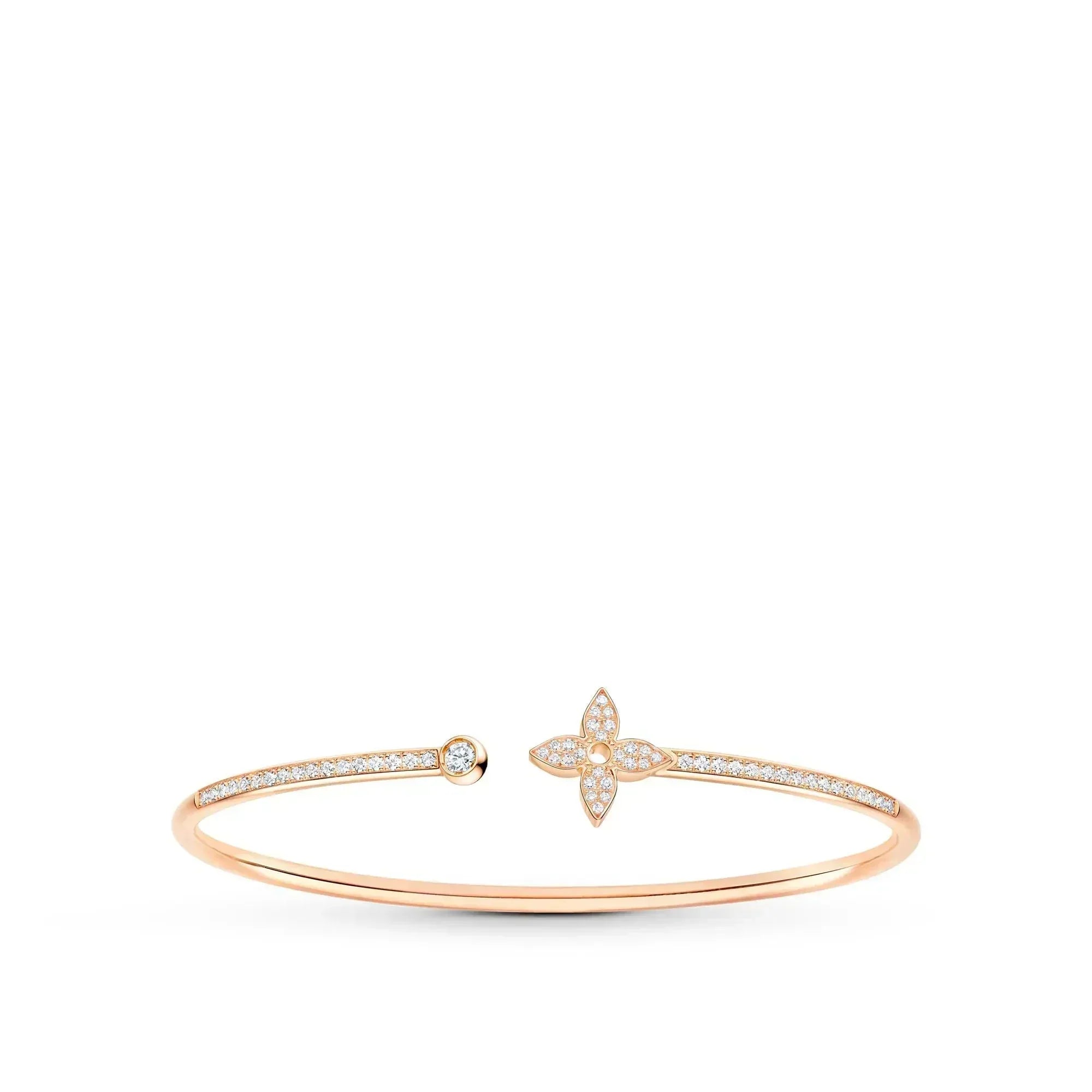 GlowIDYLLE PINK GOLD OPEN BRACELET DIAMOND PAVED