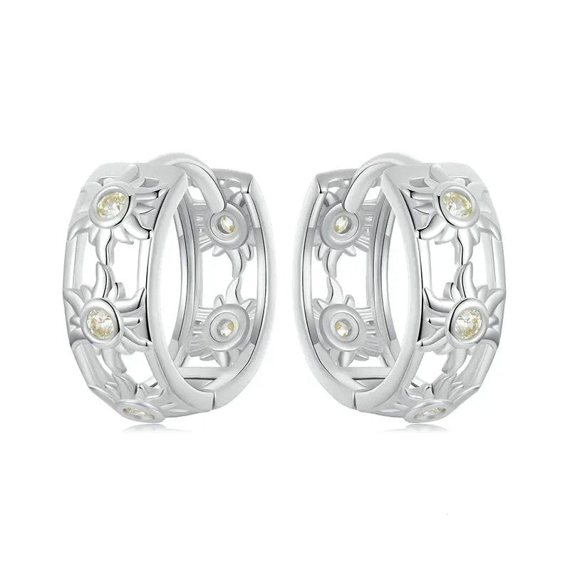 White Gold Plated Inifinite Love Hoop Earring Cartilage Earrings Lightweight