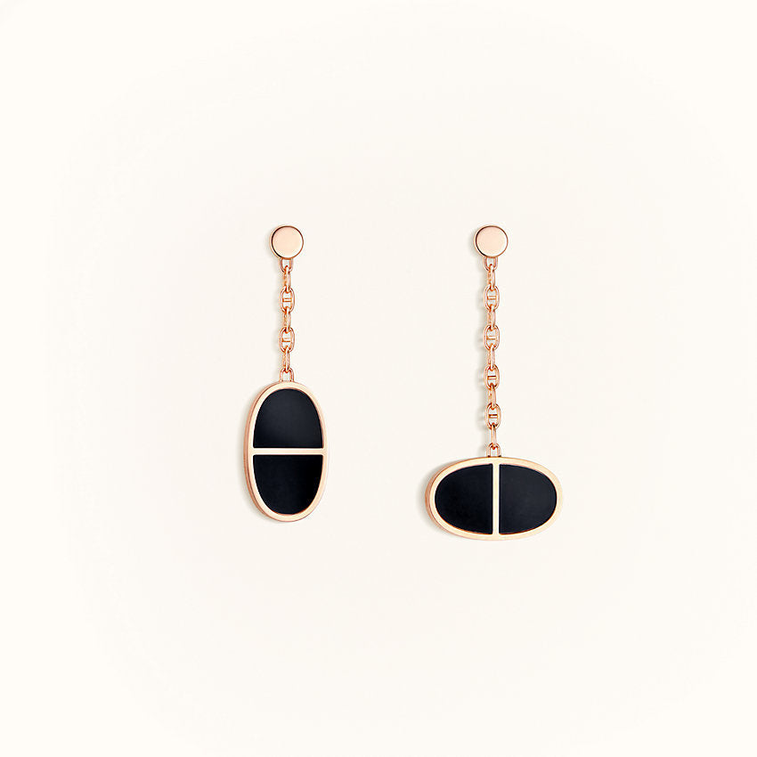 GlowCHAINE VERSO BLACK CERAMIC EARRINGS