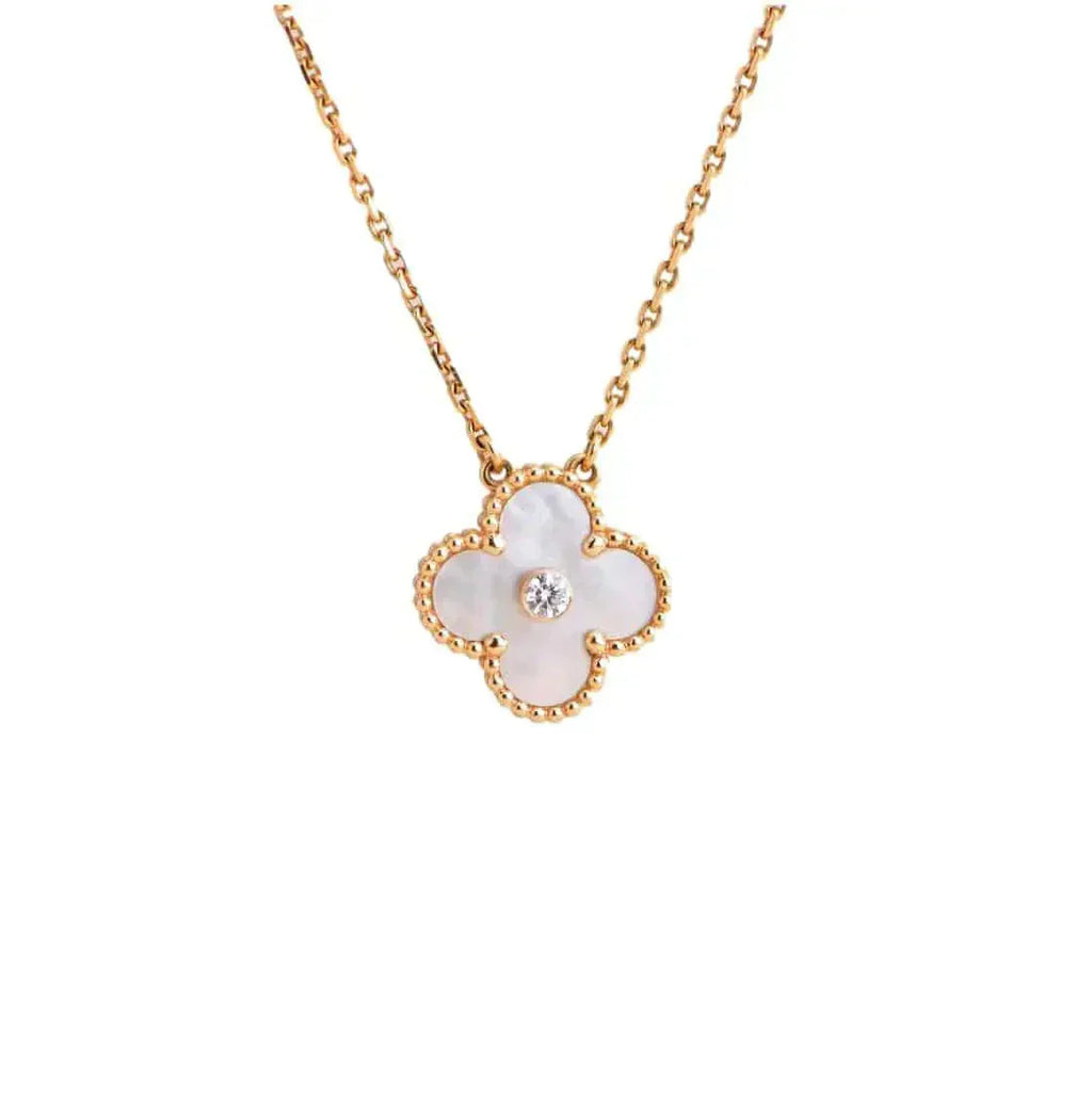 GlowCLOVER 15MM DIAMOND WHITE FRITILLARIA NECKLACE