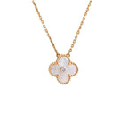 GlowCLOVER 15MM DIAMOND WHITE FRITILLARIA NECKLACE