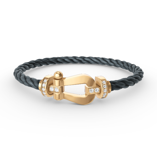 GlowFORCE LARGE HORSESHOE HALF DIAMOND BRACELET GOLD