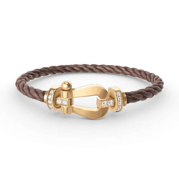 GlowFORCE LARGE HORSESHOE HALF DIAMOND BRACELET GOLD