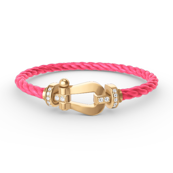 GlowFORCE LARGE HORSESHOE HALF DIAMOND BRACELET GOLD