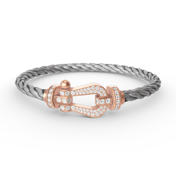 GlowFORCE LARGE HORSESHOE FULL DIAMOND BRACELET ROSE GOLD