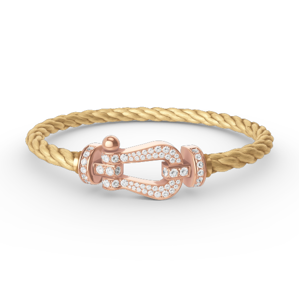GlowFORCE LARGE HORSESHOE FULL DIAMOND BRACELET ROSE GOLD