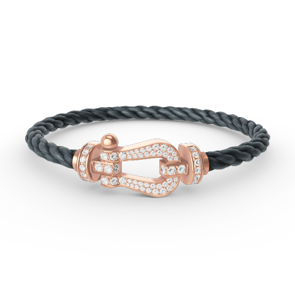GlowFORCE LARGE HORSESHOE FULL DIAMOND BRACELET ROSE GOLD