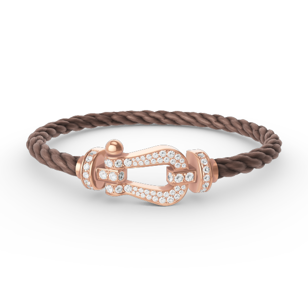 GlowFORCE LARGE HORSESHOE FULL DIAMOND BRACELET ROSE GOLD