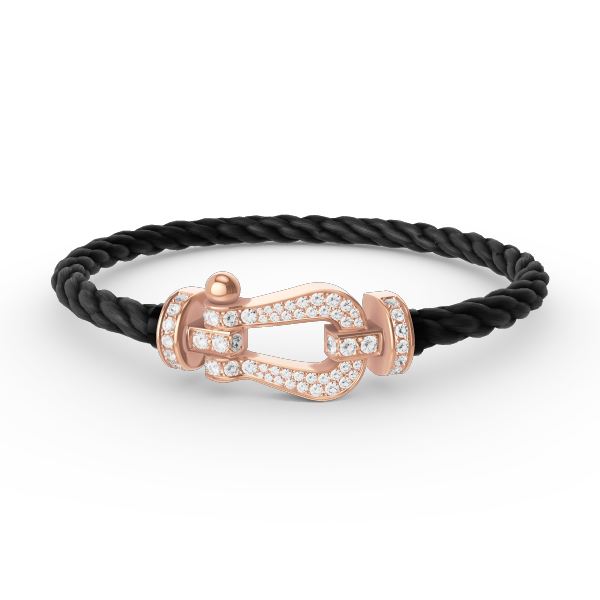 GlowFORCE LARGE HORSESHOE FULL DIAMOND BRACELET ROSE GOLD