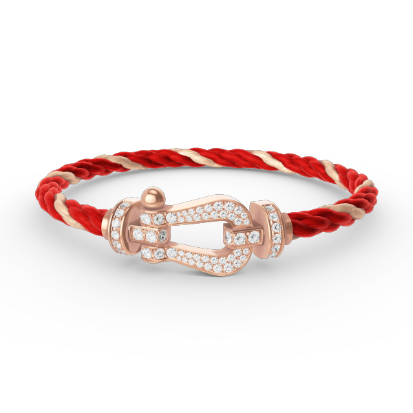 GlowFORCE LARGE HORSESHOE FULL DIAMOND BRACELET ROSE GOLD