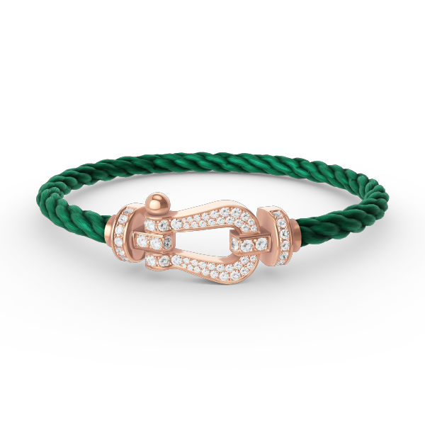 GlowFORCE LARGE HORSESHOE FULL DIAMOND BRACELET ROSE GOLD