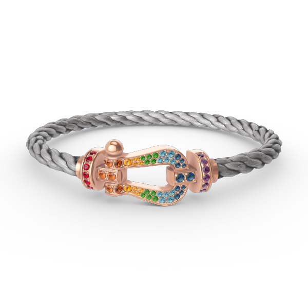 GlowFORCE LARGE HORSESHOE  COLORED DIAMOND BRACELET ROSE GOLD