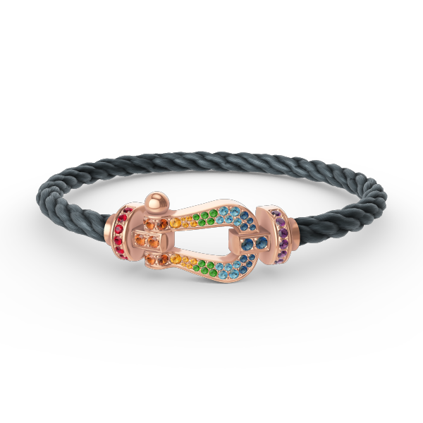 GlowFORCE LARGE HORSESHOE  COLORED DIAMOND BRACELET ROSE GOLD