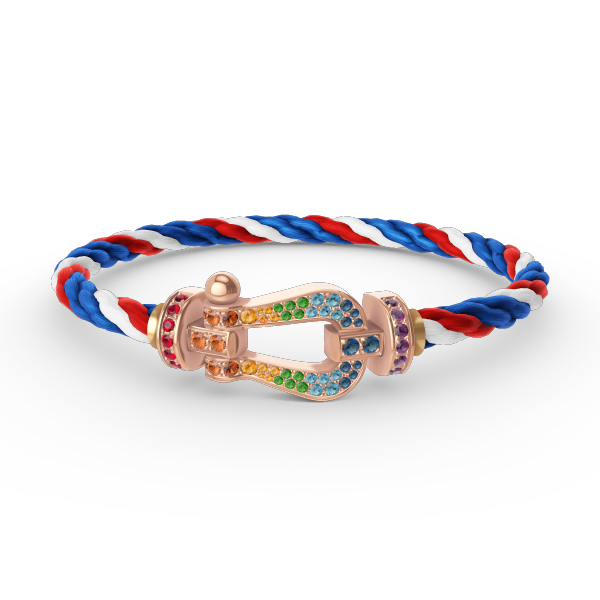 GlowFORCE LARGE HORSESHOE  COLORED DIAMOND BRACELET ROSE GOLD