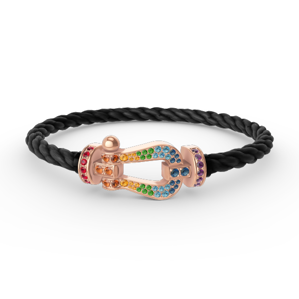 GlowFORCE LARGE HORSESHOE  COLORED DIAMOND BRACELET ROSE GOLD