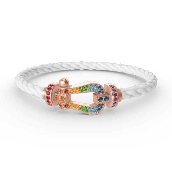 GlowFORCE LARGE HORSESHOE  COLORED DIAMOND BRACELET ROSE GOLD