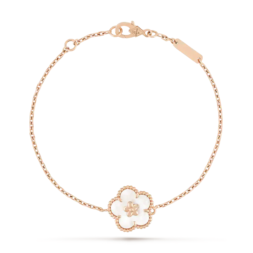 GlowLUCKY WHITE MOP PLUM BLOSSOM  BRACELET