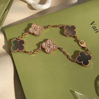 GlowCLOVER 5 MOTIF GRAY MOP DIAMOND BRACELET