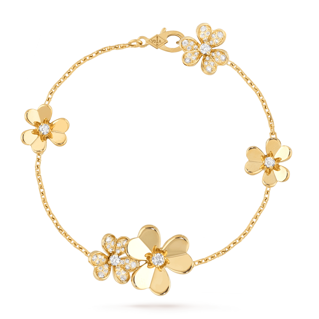 GlowFRIVOLE GOLD 5 FLOWERS BRACELET