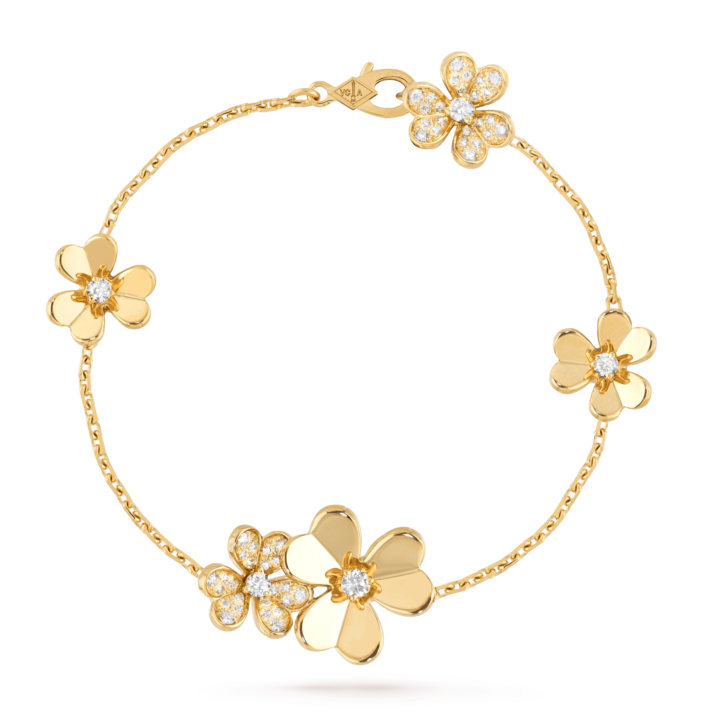 GlowFRIVOLE GOLD 5 FLOWERS BRACELET