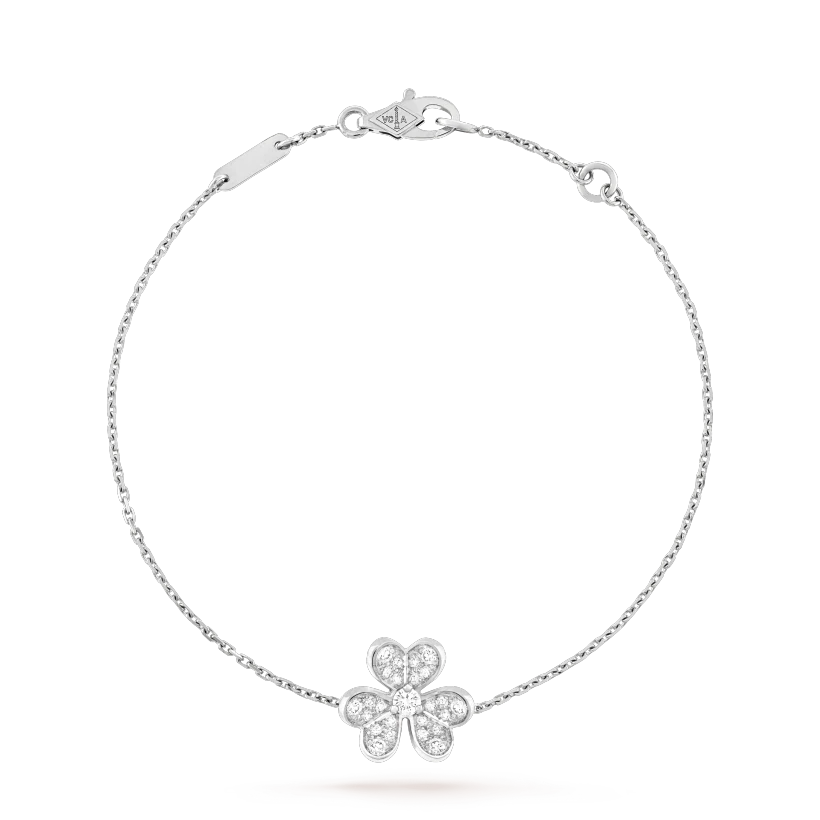 GlowFRIVOLE SILVER FLOWER DIAMOND BRACELET