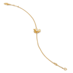 GlowFRIVOLE GOLD FLOWER PINK MALACHITE BRACELET