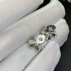 GlowFRIVOLE MINI SILVER FLOWER EARRINGS