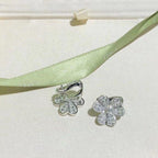GlowFRIVOLE SILVER FLOWER DIAMOND EARRINGS