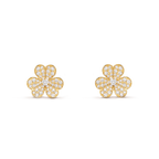 GlowFRIVOLE GOLD FLOWER DIAMOND EARRINGS