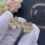 GlowFRIVOLE GOLD FLOWER DIAMOND EARRINGS