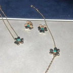 GlowFRIVOLE  FLOWER MALACHITE EARRINGS