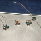 GlowFRIVOLE  FLOWER MALACHITE EARRINGS