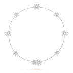 GlowFRIVOLE SILVER 9 FLOWERS NECKLACE
