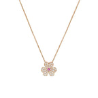 GlowFRIVOLE ROSE GOLD FLOWER DIAMOND NECKLACE