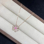 GlowFRIVOLE ROSE GOLD FLOWER DIAMOND NECKLACE